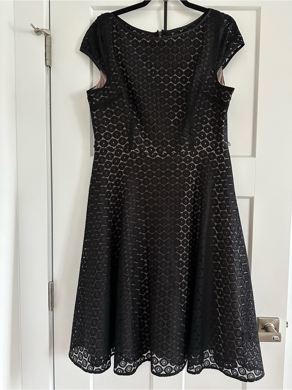 Evan Picone Black Lace Fit & Flare Dress